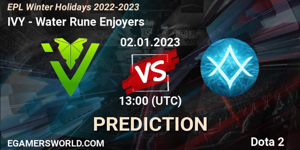 IVY vs Water Rune Enjoyers: Match Prediction. 02.01.23, Dota 2, EPL Winter Holidays 2022-2023