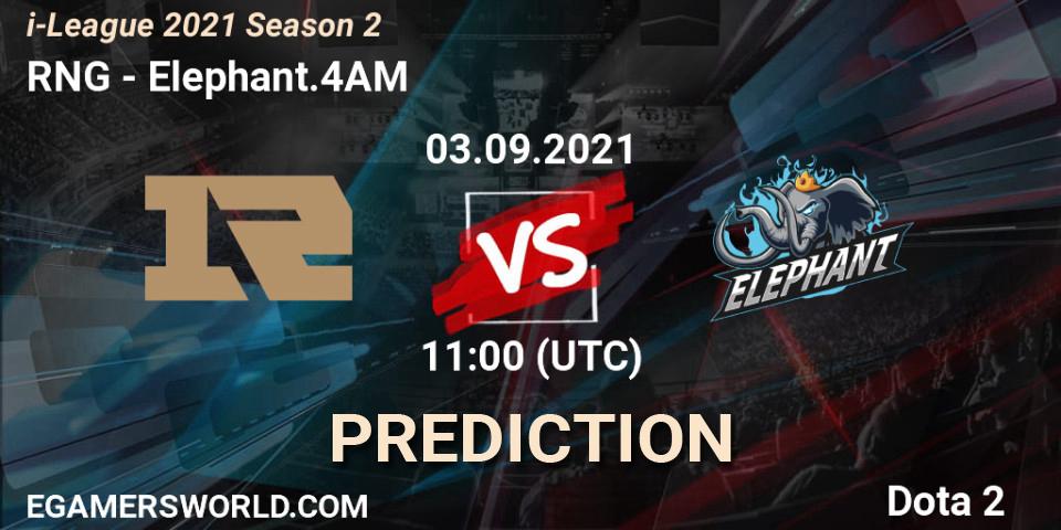 RNG vs Elephant.4AM: Match Prediction. 03.09.2021 at 11:49, Dota 2, i-League 2021 Season 2