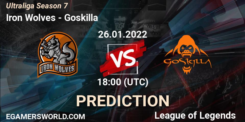 Iron Wolves vs Goskilla: Match Prediction. 26.01.2022 at 18:00, LoL, Ultraliga Season 7
