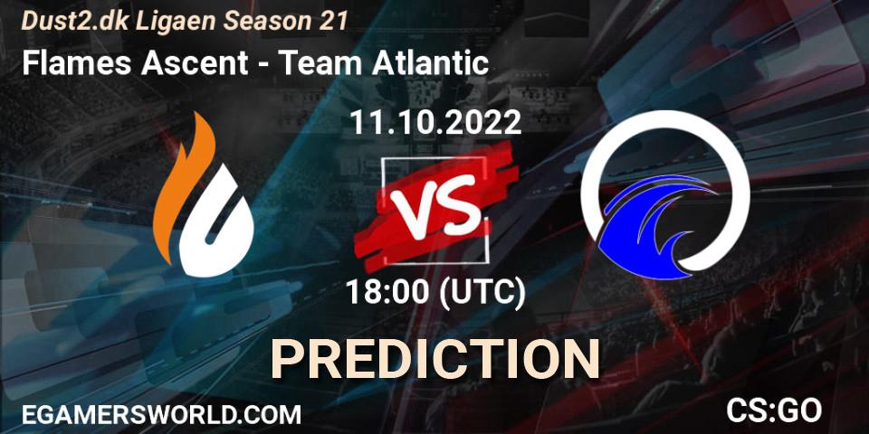 Flames Ascent vs Team Atlantic: Match Prediction. 11.10.2022 at 18:00, Counter-Strike (CS2), Dust2.dk Ligaen Season 21