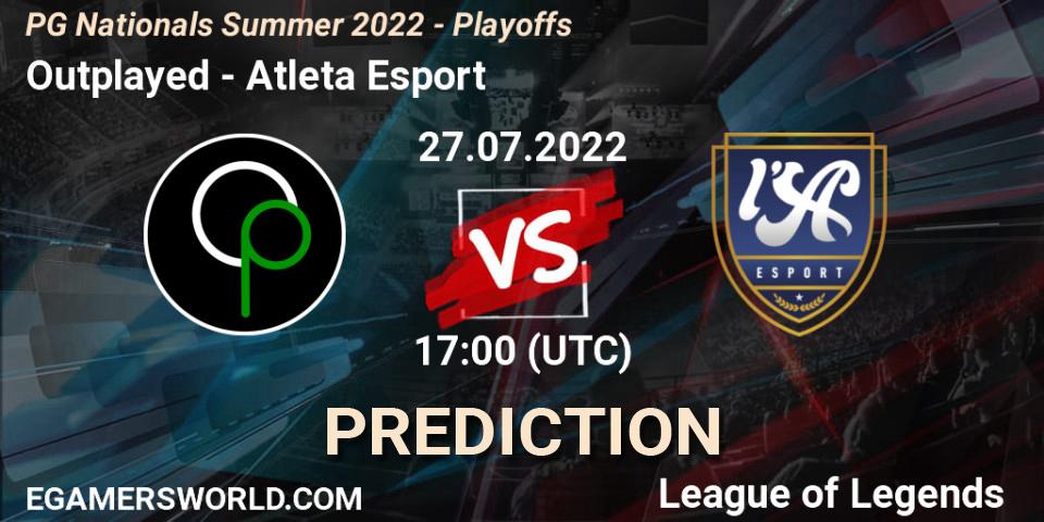 Outplayed vs Atleta Esport: Match Prediction. 27.07.2022 at 17:00, LoL, PG Nationals Summer 2022 - Playoffs