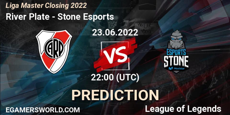River Plate vs Stone Esports: Match Prediction. 23.06.2022 at 22:00, LoL, Liga Master Closing 2022