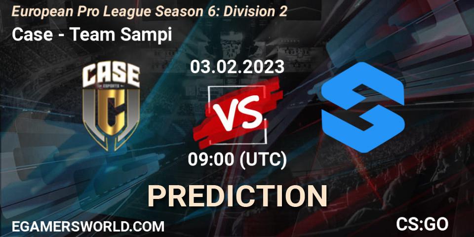 Case vs Team Sampi: Match Prediction. 07.02.23, CS2 (CS:GO), European Pro League Season 6: Division 2