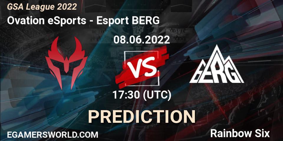 Ovation eSports vs Esport BERG: Match Prediction. 08.06.2022 at 17:30, Rainbow Six, GSA League 2022