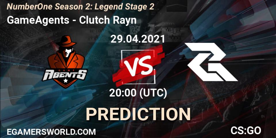 GameAgents vs Clutch Rayn: Match Prediction. 29.04.2021 at 20:00, Counter-Strike (CS2), NumberOne Season 2: Legend Stage 2