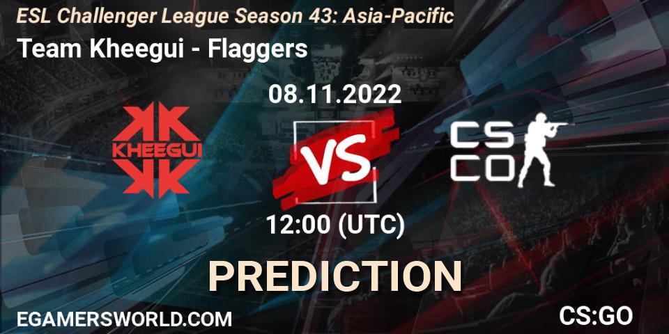 Team Kheegui vs Flaggers: Match Prediction. 08.11.2022 at 12:00, Counter-Strike (CS2), ESL Challenger League Season 43: Asia-Pacific