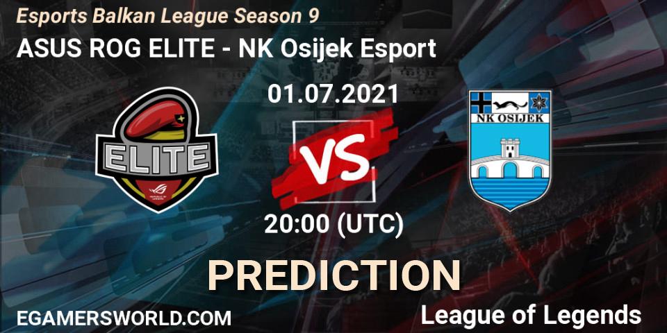 ASUS ROG ELITE vs NK Osijek Esport: Match Prediction. 01.07.21, LoL, Esports Balkan League Season 9