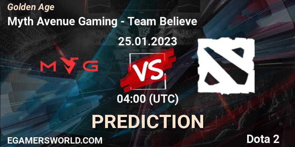 Myth Avenue Gaming vs Team Believe: Match Prediction. 25.01.2023 at 04:19, Dota 2, Golden Age