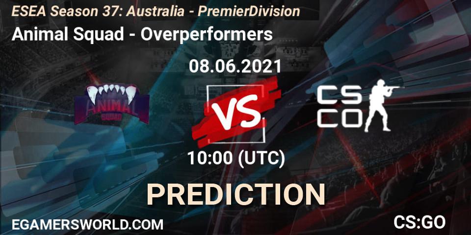 Animal Squad vs Overperformers: Match Prediction. 08.06.2021 at 10:00, Counter-Strike (CS2), ESEA Season 37: Australia - Premier Division