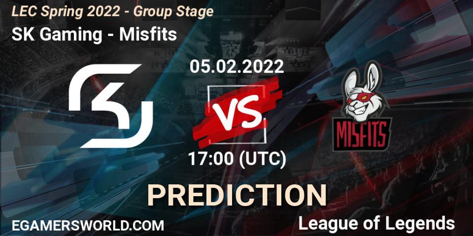 SK Gaming vs Misfits: Match Prediction. 05.02.22, LoL, LEC Spring 2022 - Group Stage