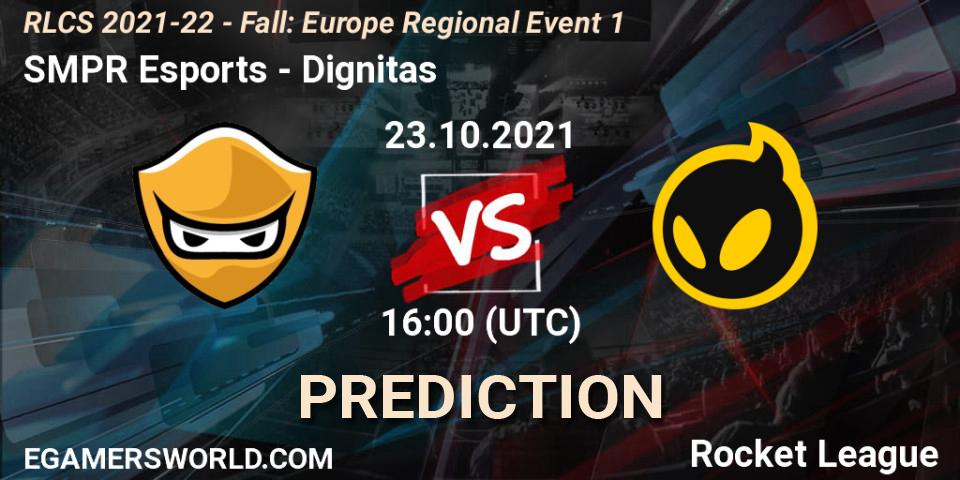 SMPR Esports vs Dignitas: Match Prediction. 23.10.2021 at 16:00, Rocket League, RLCS 2021-22 - Fall: Europe Regional Event 1