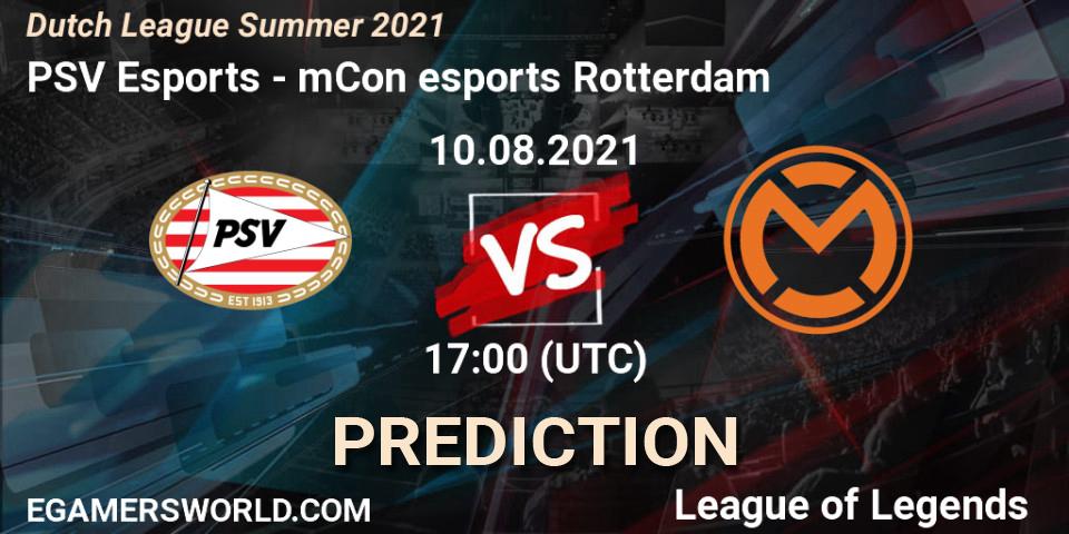 PSV Esports vs mCon esports Rotterdam: Match Prediction. 10.08.2021 at 17:00, LoL, Dutch League Summer 2021