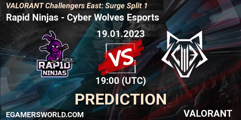 Rapid Ninjas vs Cyber Wolves Esports: Match Prediction. 19.01.23, VALORANT, VALORANT Challengers 2023 East: Surge Split 1