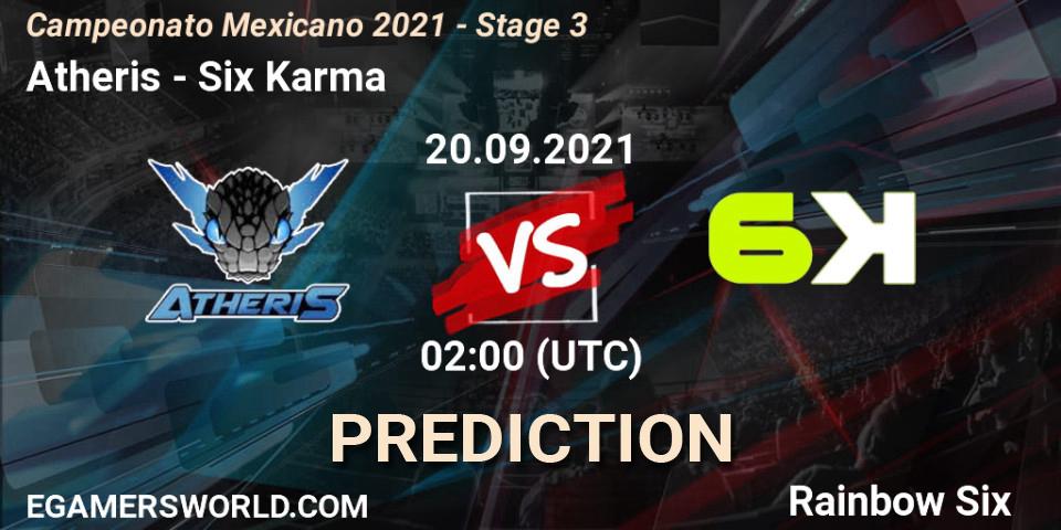 Atheris vs Six Karma: Match Prediction. 20.09.2021 at 01:00, Rainbow Six, Campeonato Mexicano 2021 - Stage 3