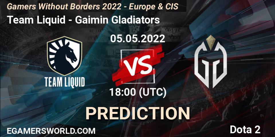 Team Liquid vs Gaimin Gladiators: Match Prediction. 05.05.2022 at 17:55, Dota 2, Gamers Without Borders 2022 - Europe & CIS