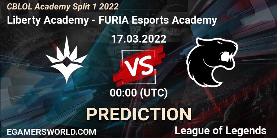 Liberty Academy vs FURIA Esports Academy: Match Prediction. 17.03.2022 at 00:00, LoL, CBLOL Academy Split 1 2022