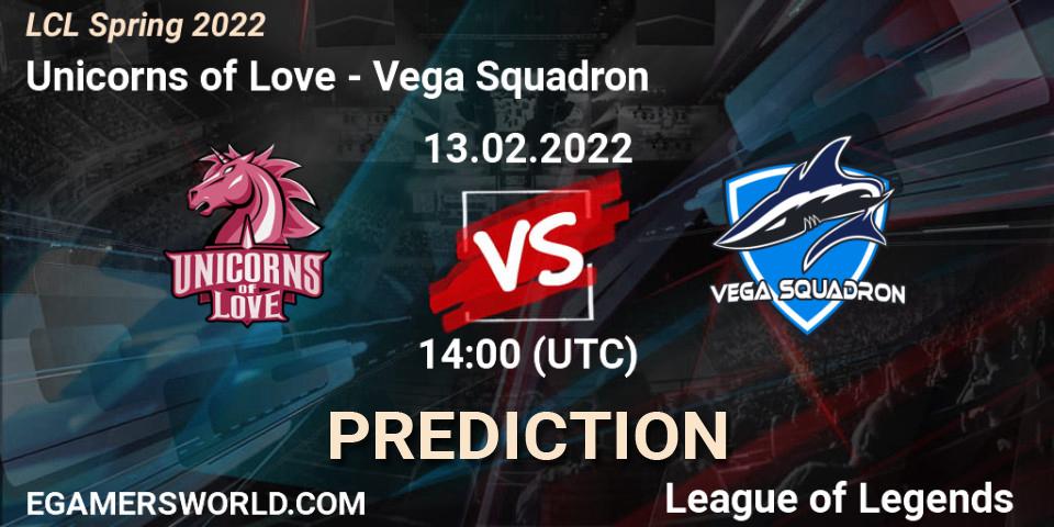 Unicorns of Love vs Vega Squadron: Match Prediction. 13.02.22, LoL, LCL Spring 2022