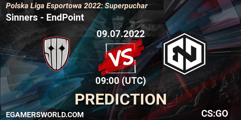 Sinners vs EndPoint: Match Prediction. 09.07.2022 at 09:05, Counter-Strike (CS2), Polska Liga Esportowa 2022: Superpuchar