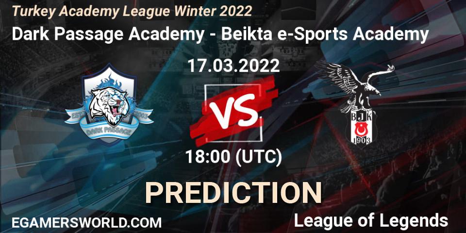Dark Passage Academy vs Beşiktaş e-Sports Academy: Match Prediction. 17.03.2022 at 18:00, LoL, Turkey Academy League Winter 2022