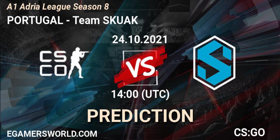 PORTUGAL vs Team SKUAK: Match Prediction. 24.10.2021 at 14:00, Counter-Strike (CS2), A1 Adria League Season 8