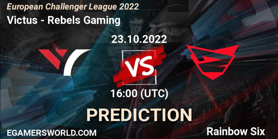 Victus vs Rebels Gaming: Match Prediction. 23.10.2022 at 16:00, Rainbow Six, European Challenger League 2022