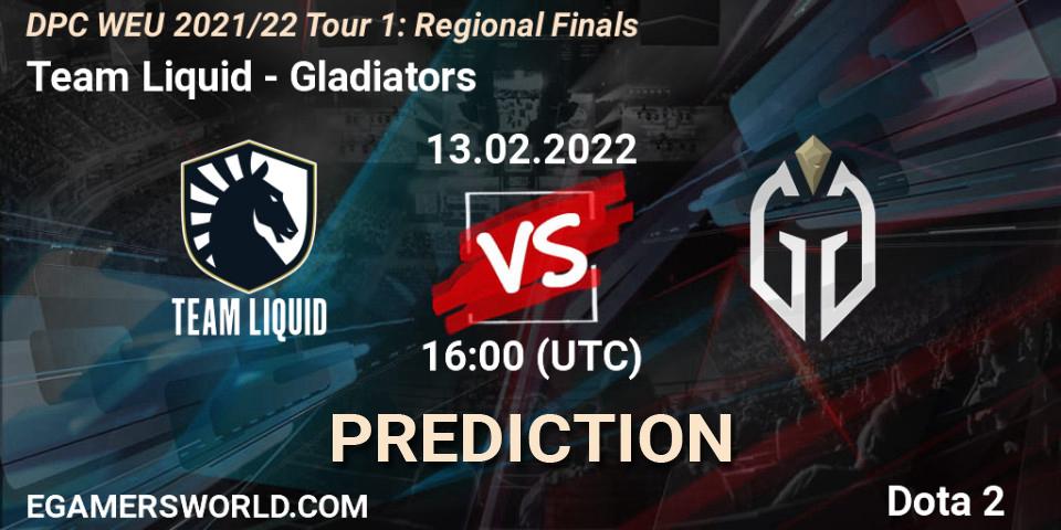Team Liquid vs Gladiators: Match Prediction. 13.02.2022 at 15:55, Dota 2, DPC WEU 2021/22 Tour 1: Regional Finals