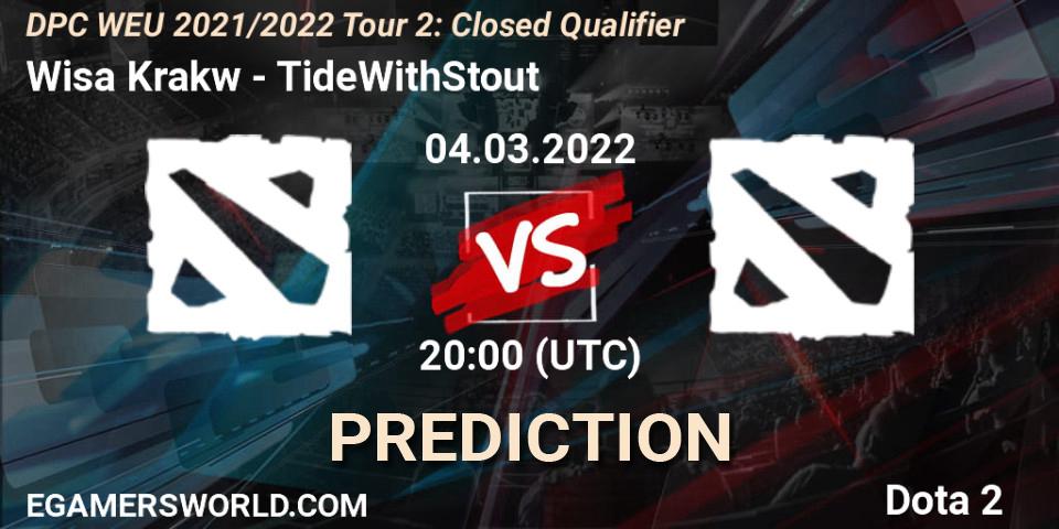 Wisła Kraków vs TideWithStout: Match Prediction. 04.03.2022 at 20:00, Dota 2, DPC WEU 2021/2022 Tour 2: Closed Qualifier