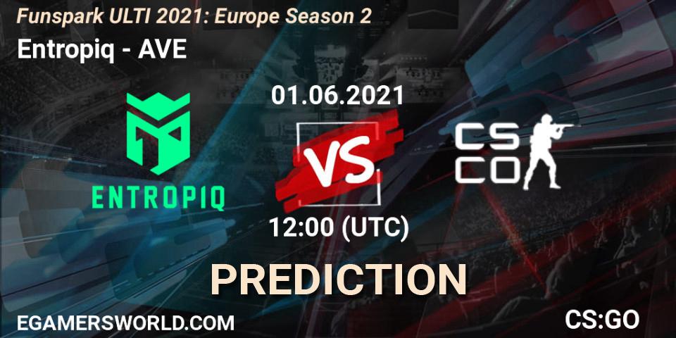 Entropiq vs AVE: Match Prediction. 01.06.2021 at 12:00, Counter-Strike (CS2), Funspark ULTI 2021: Europe Season 2