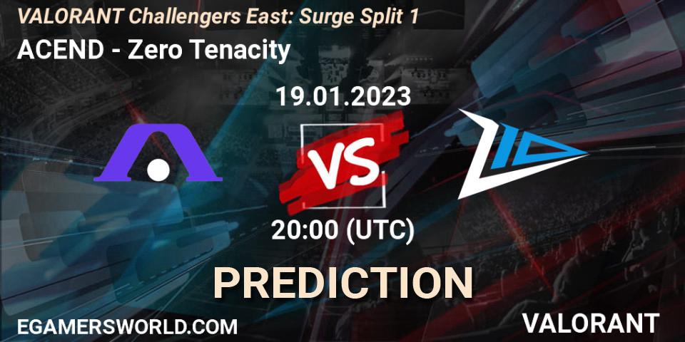 ACEND vs Zero Tenacity: Match Prediction. 19.01.23, VALORANT, VALORANT Challengers 2023 East: Surge Split 1