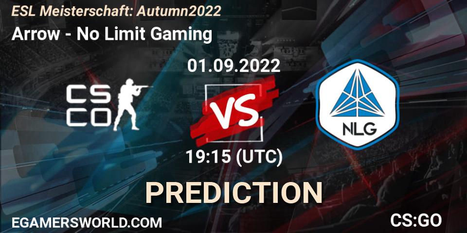 Arrow vs No Limit Gaming: Match Prediction. 01.09.2022 at 19:15, Counter-Strike (CS2), ESL Meisterschaft: Autumn 2022