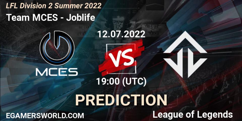 Team MCES vs Joblife: Match Prediction. 12.07.2022 at 19:00, LoL, LFL Division 2 Summer 2022
