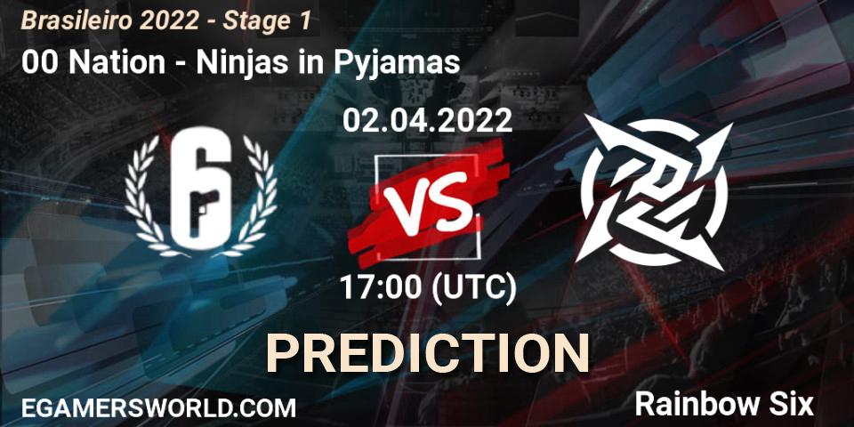 00 Nation vs Ninjas in Pyjamas: Match Prediction. 02.04.2022 at 17:00, Rainbow Six, Brasileirão 2022 - Stage 1