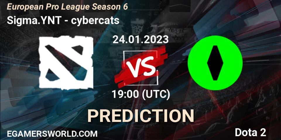 Sigma.YNT vs cybercats: Match Prediction. 24.01.23, Dota 2, European Pro League Season 6
