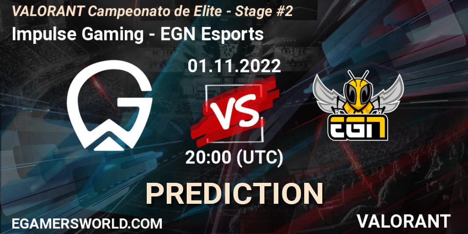 Impulse Gaming vs EGN Esports: Match Prediction. 02.11.22, VALORANT, VALORANT Campeonato de Elite - Stage #2