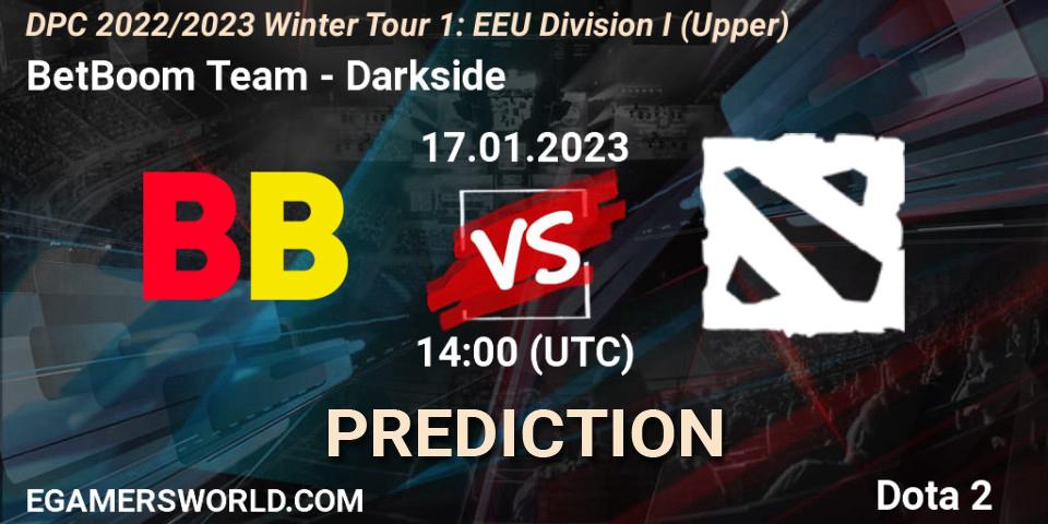 BetBoom Team vs Darkside: Match Prediction. 17.01.2023 at 14:38, Dota 2, DPC 2022/2023 Winter Tour 1: EEU Division I (Upper)