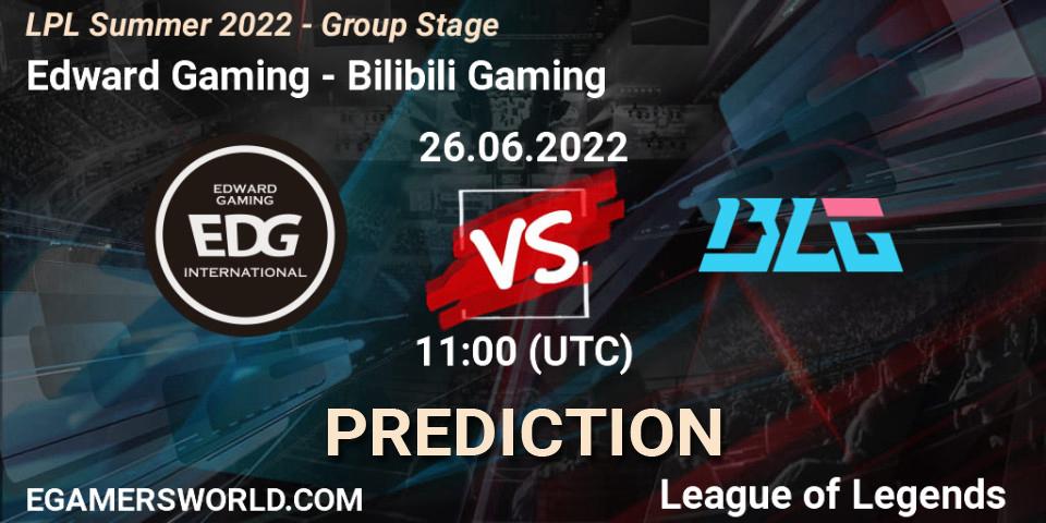 Edward Gaming vs Bilibili Gaming: Match Prediction. 26.06.22, LoL, LPL Summer 2022 - Group Stage