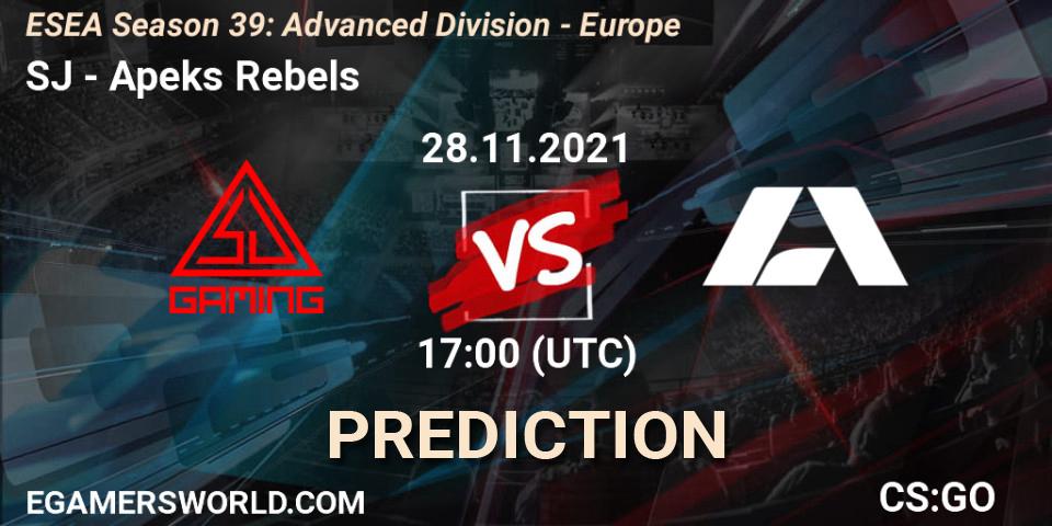 SJ vs Apeks Rebels: Match Prediction. 28.11.21, CS2 (CS:GO), ESEA Season 39: Advanced Division - Europe