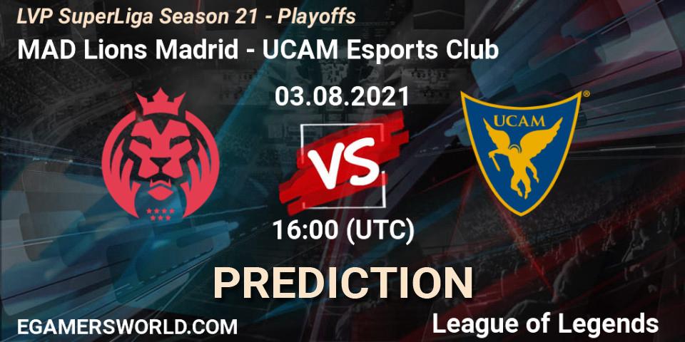 MAD Lions Madrid vs UCAM Esports Club: Match Prediction. 03.08.2021 at 16:00, LoL, LVP SuperLiga Season 21 - Playoffs