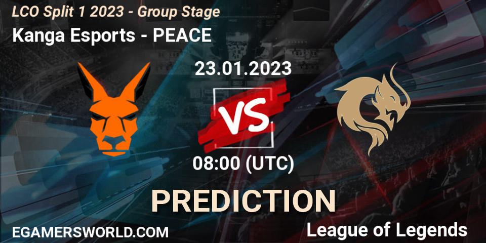 Kanga Esports vs PEACE: Match Prediction. 23.01.2023 at 08:00, LoL, LCO Split 1 2023 - Group Stage