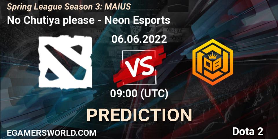 No Chutiya please vs Neon Esports: Match Prediction. 06.06.2022 at 06:54, Dota 2, Spring League Season 3: MAIUS
