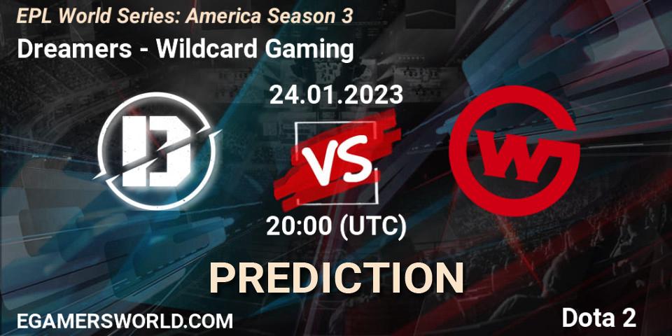 Dreamers vs Wildcard Gaming: Match Prediction. 24.01.2023 at 20:03, Dota 2, EPL World Series: America Season 3