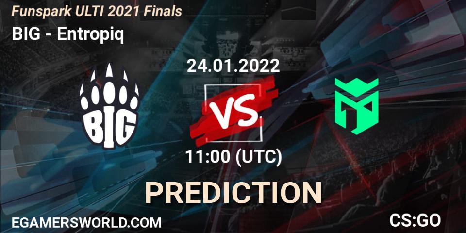 Entropiq vs BIG: Match Prediction. 24.01.2022 at 11:00, Counter-Strike (CS2), Funspark ULTI 2021 Finals