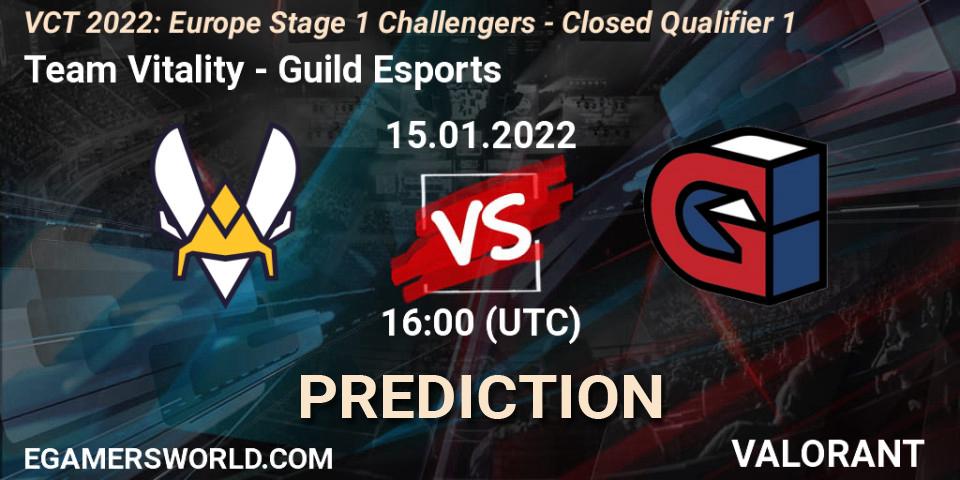 Team Vitality vs Guild Esports: Match Prediction. 15.01.2022 at 16:00, VALORANT, VCT 2022: Europe Stage 1 Challengers - Closed Qualifier 1