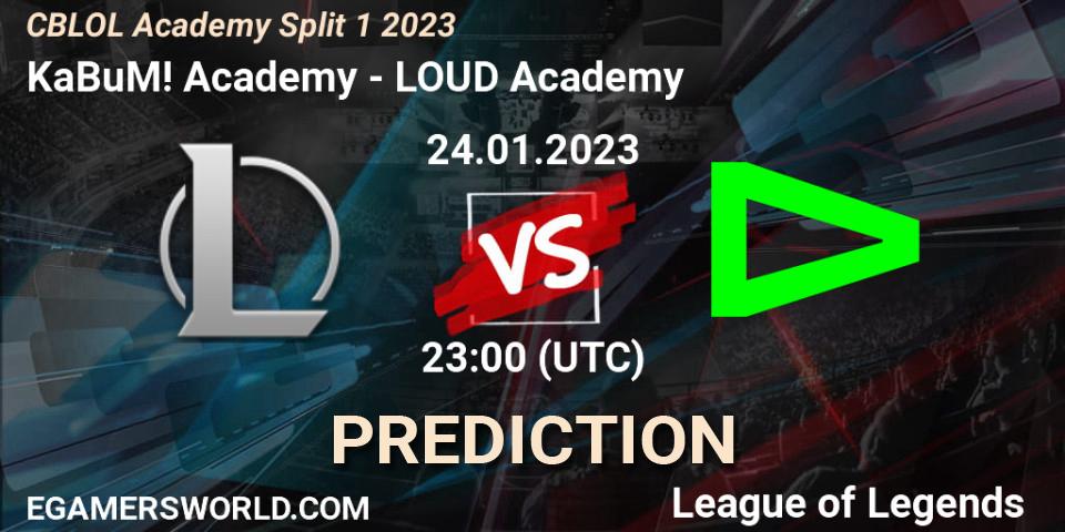 KaBuM! Academy vs LOUD Academy: Match Prediction. 24.01.2023 at 23:00, LoL, CBLOL Academy Split 1 2023