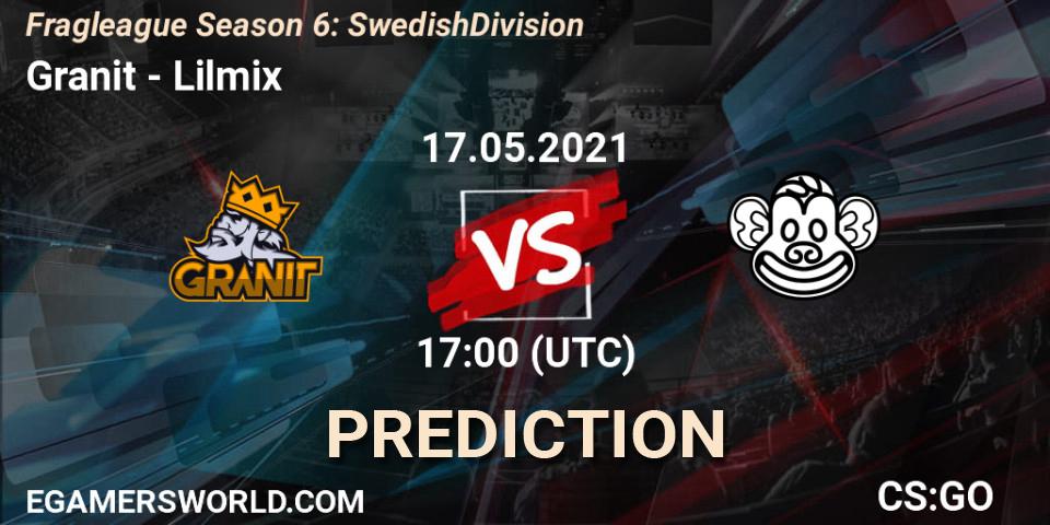 Granit vs Lilmix: Match Prediction. 17.05.21, CS2 (CS:GO), Fragleague Season 6: Swedish Division