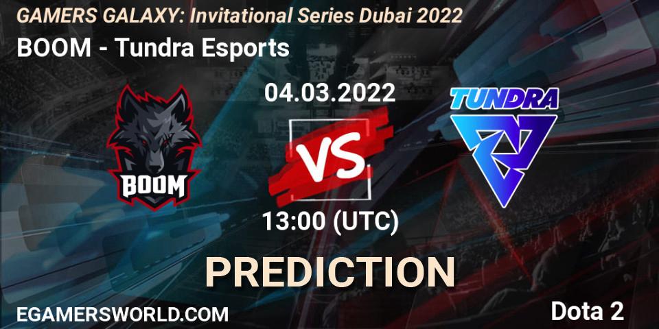 BOOM vs Tundra Esports: Match Prediction. 04.03.2022 at 13:11, Dota 2, GAMERS GALAXY: Invitational Series Dubai 2022