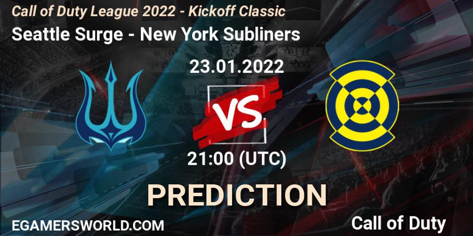 Seattle Surge vs New York Subliners: Match Prediction. 23.01.22, Call of Duty, Call of Duty League 2022 - Kickoff Classic