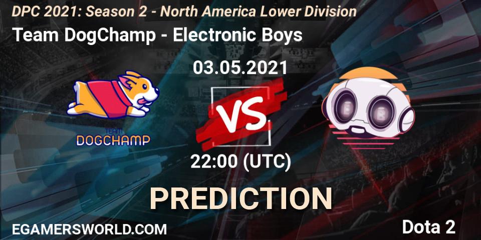Team DogChamp vs Electronic Boys: Match Prediction. 03.05.2021 at 22:09, Dota 2, DPC 2021: Season 2 - North America Lower Division
