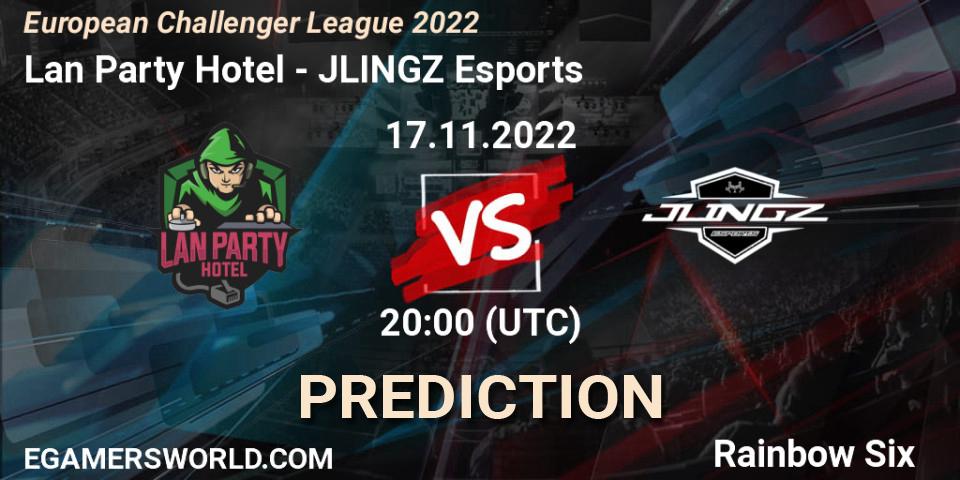 Lan Party Hotel vs JLINGZ Esports: Match Prediction. 17.11.2022 at 20:00, Rainbow Six, European Challenger League 2022