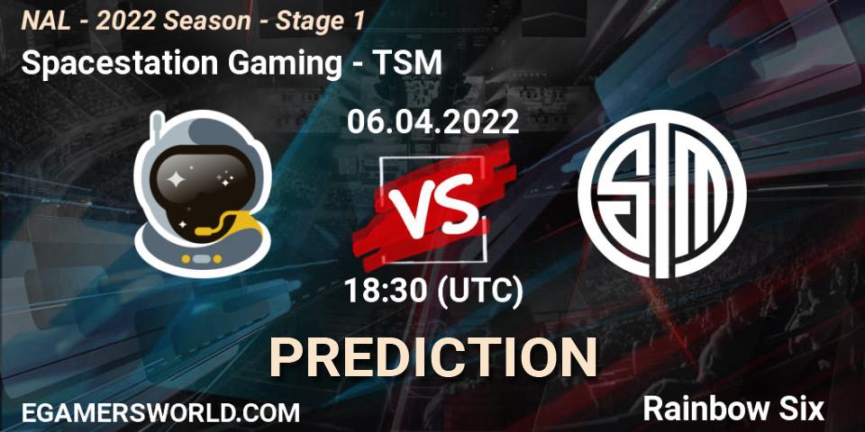 Spacestation Gaming vs TSM: Match Prediction. 06.04.2022 at 18:30, Rainbow Six, NAL - Season 2022 - Stage 1